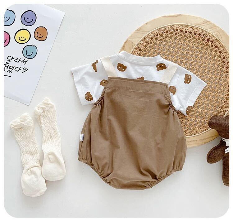 Bear tshirt and romper set