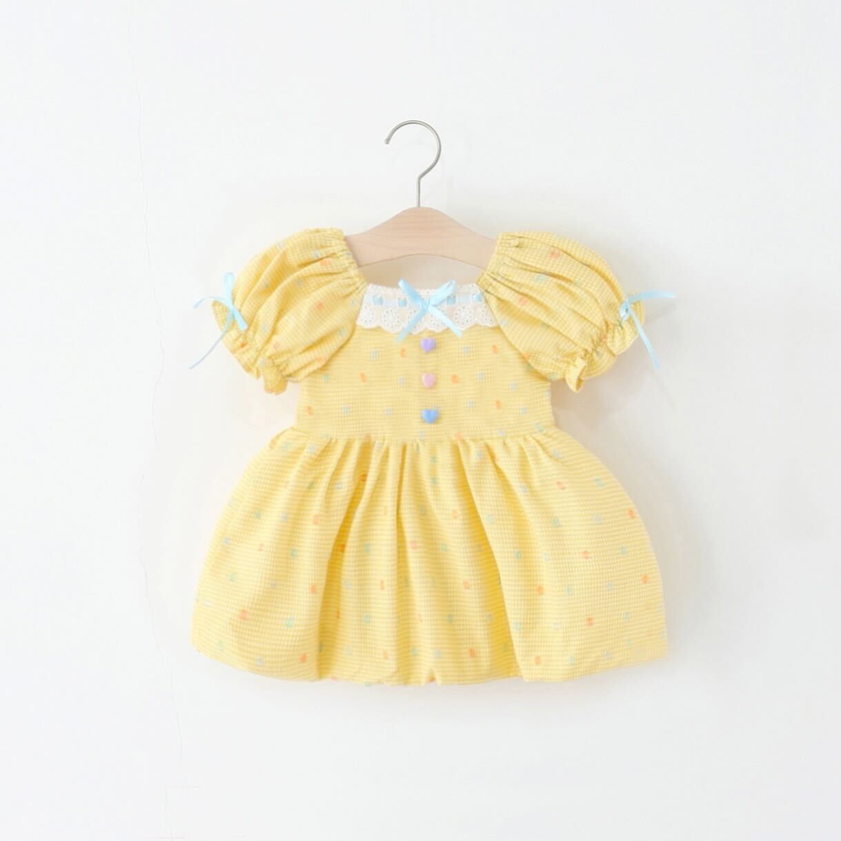Heart made checkered summer dress