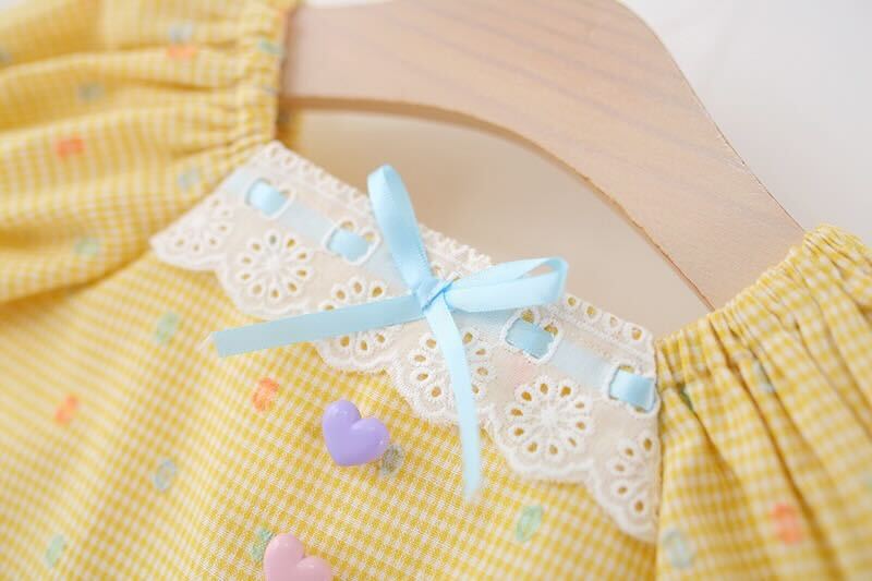 Heart made checkered summer dress