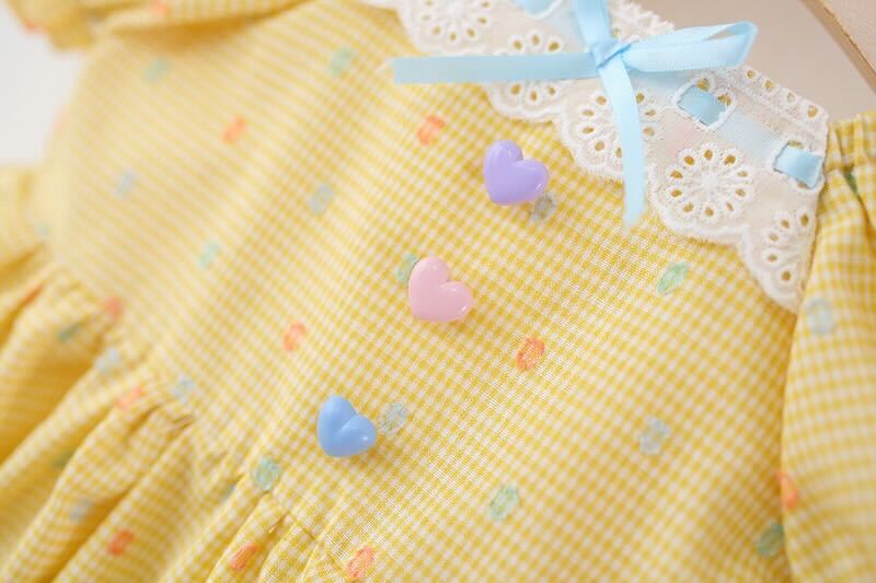 Heart made checkered summer dress