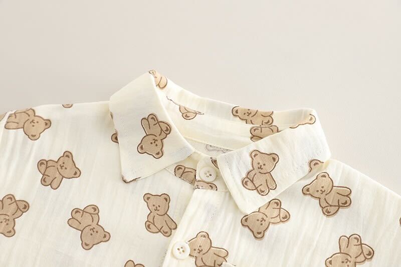 Teddy bear printed summer set