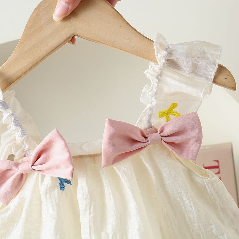 Double bow dress style romper