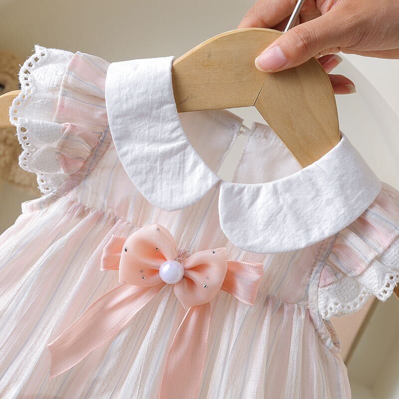 Bow made dress romper
