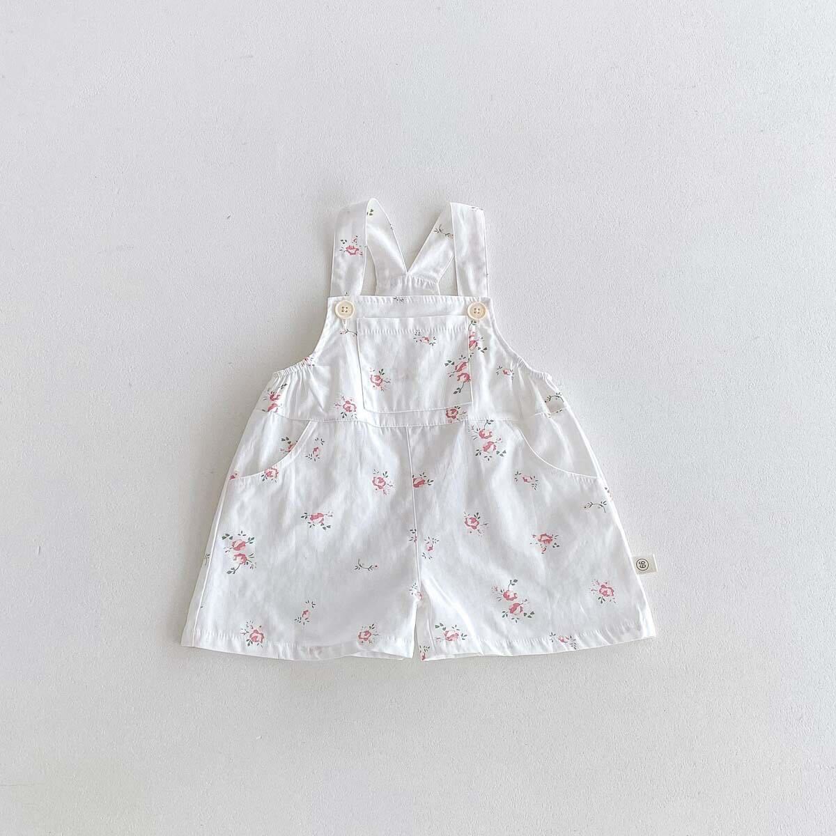 Flower printed dungaree set