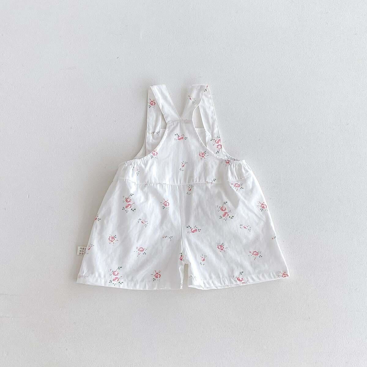Flower printed dungaree set