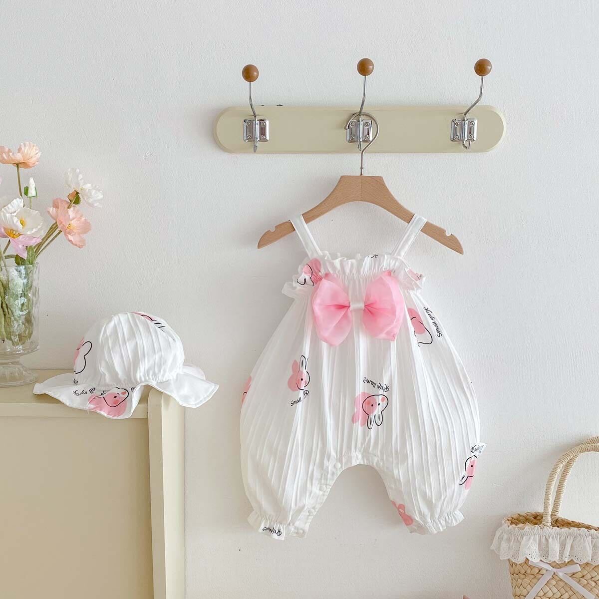 Bunny bow dungaree
