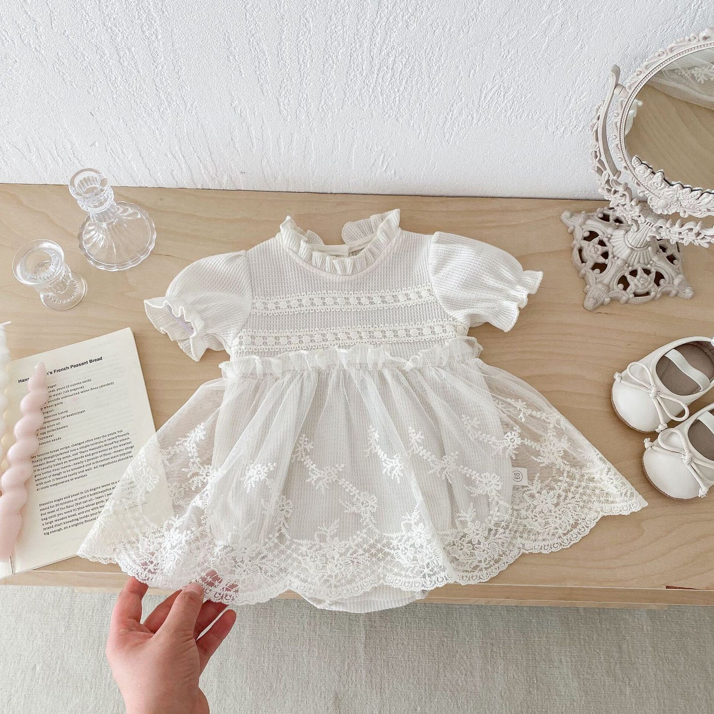 Lace Ribbed Romper