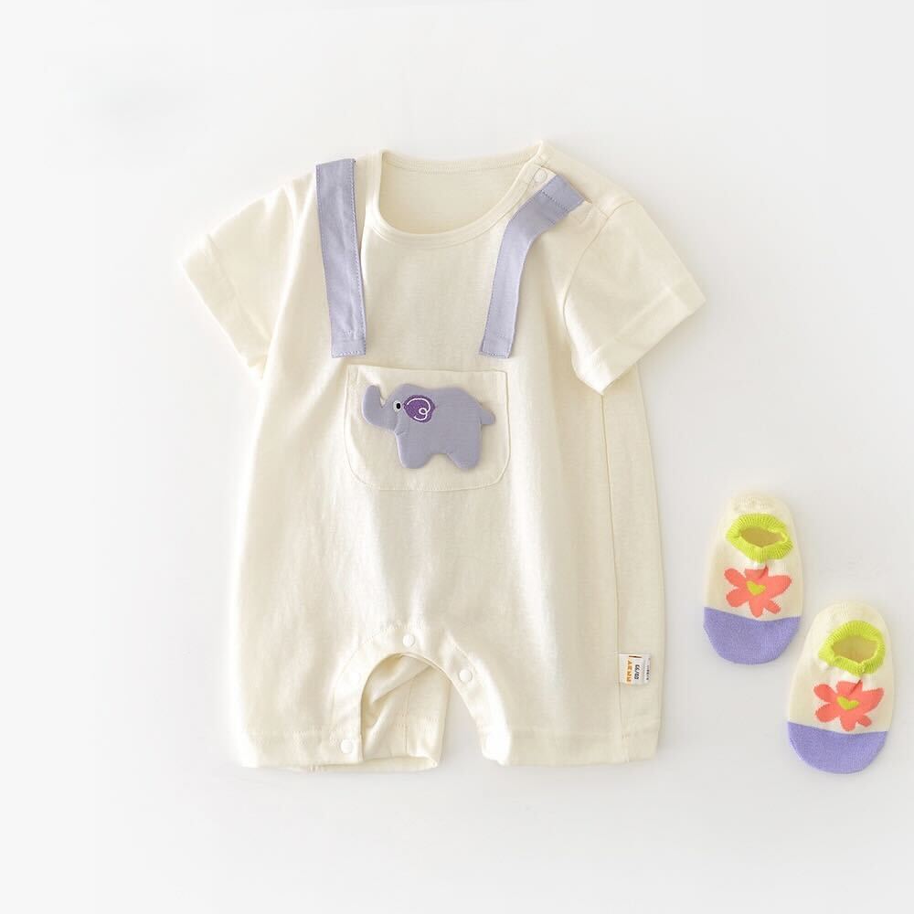 Elephant cotton romper