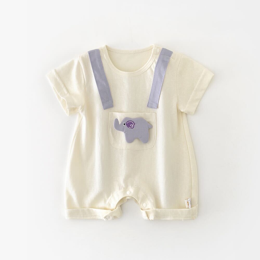 Elephant cotton romper
