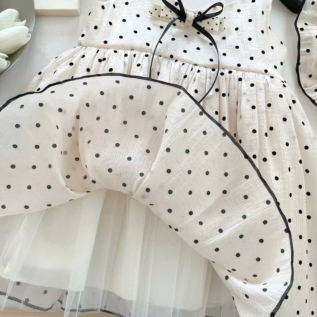 Polka dot dress with hat