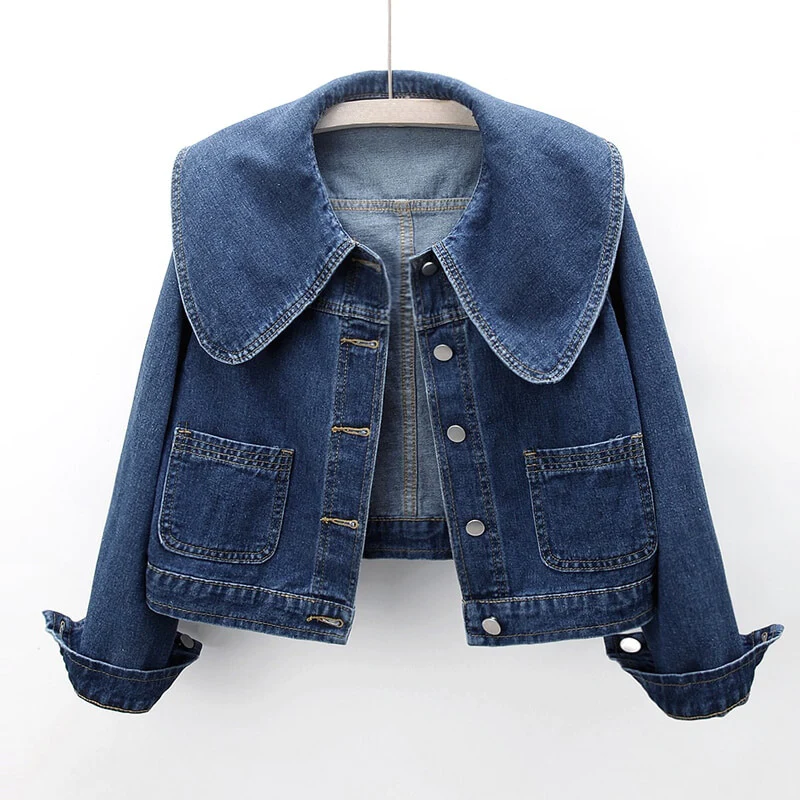 Sienna™ - Oversized Collar Denim Jacket
