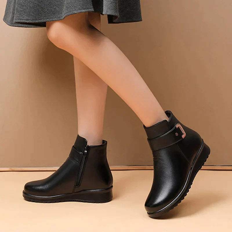 Elegant Orthopaedic Wool Women's Boot with Stylish Metal Buckle - Annabelle