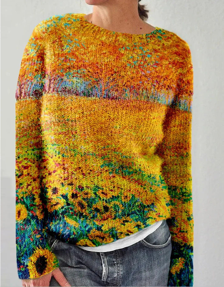Sofia - Stylish women's jumper with beautiful 3D floral print