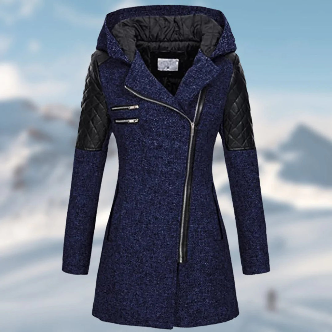 Riley - Women's long winter coat with trendy hood