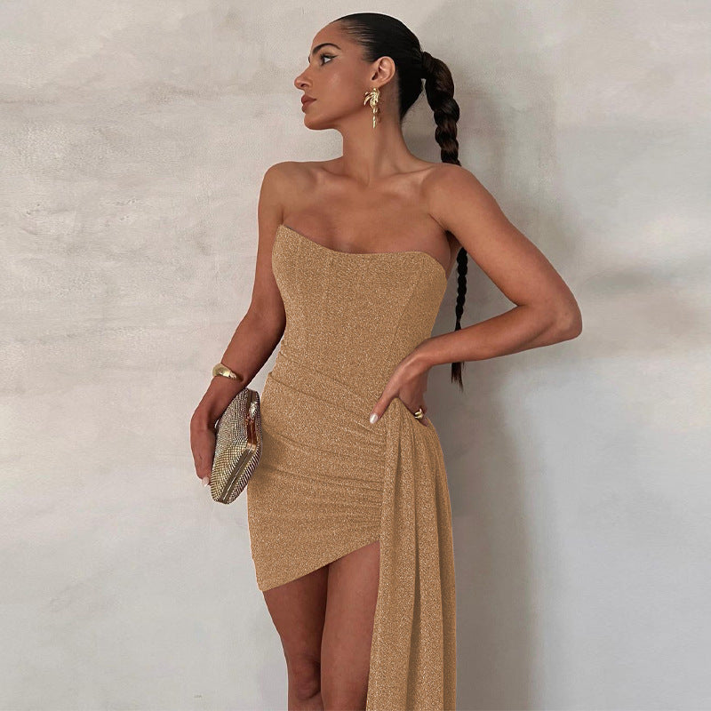 Faolan - Glamorous Strapless Glitter Dress