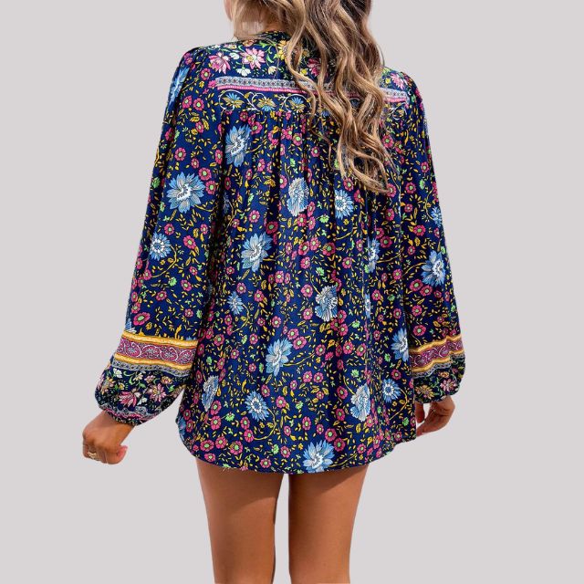 Elegant Kara Bohème Blouse with Stylish Paisley Print for Women