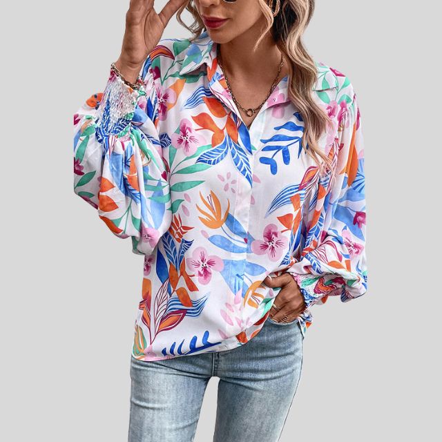 Aila - Elegant Women's Blouse with Beautiful Floral Print