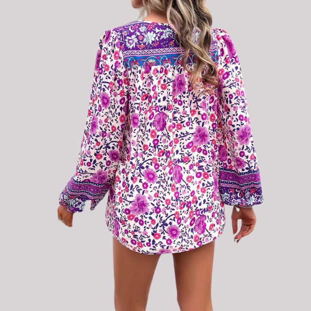 Elegant Kara Bohème Blouse with Stylish Paisley Print for Women