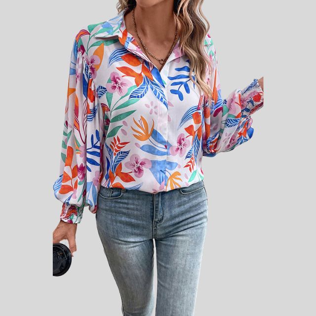 Aila - Elegant Women's Blouse with Beautiful Floral Print