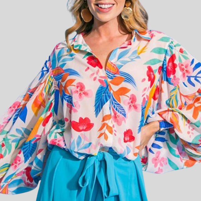 Aila - Elegant Women's Blouse with Beautiful Floral Print