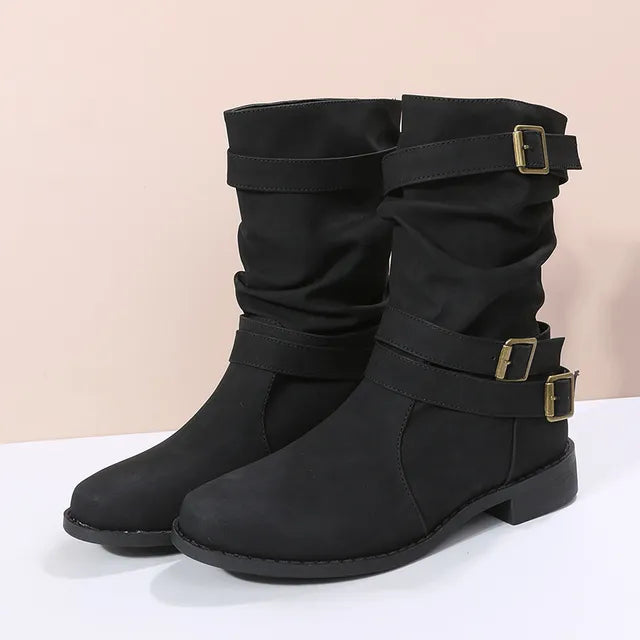 Louisa - Stylish round toe ankle boots