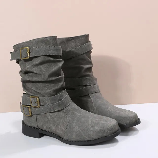 Louisa - Stylish round toe ankle boots