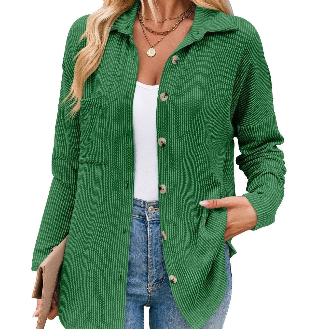 Aria - Elegant Striped Long Sleeve Blouse for the Fashion-conscious Woman this Autumn