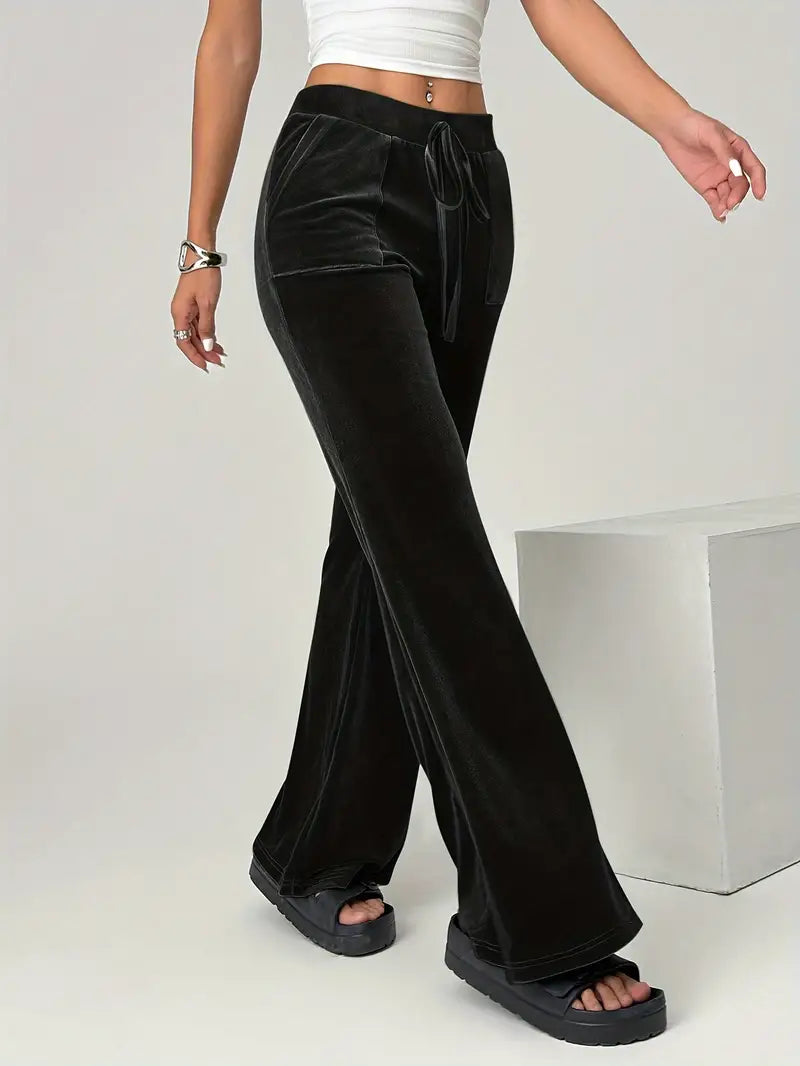 Agatha - Luxury Velvet Wide Trousers for Women