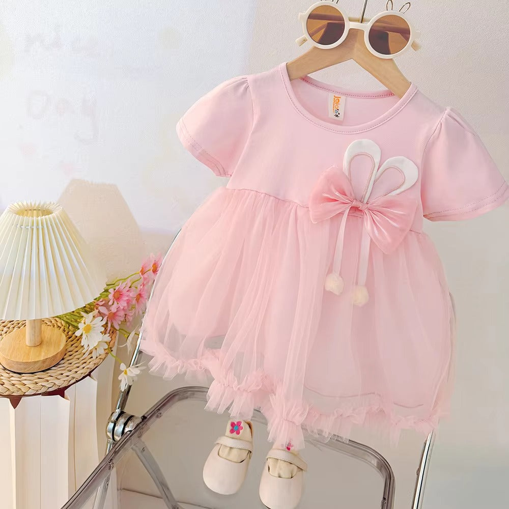 Baby Short-sleeved Round Neck Little Girl Dress