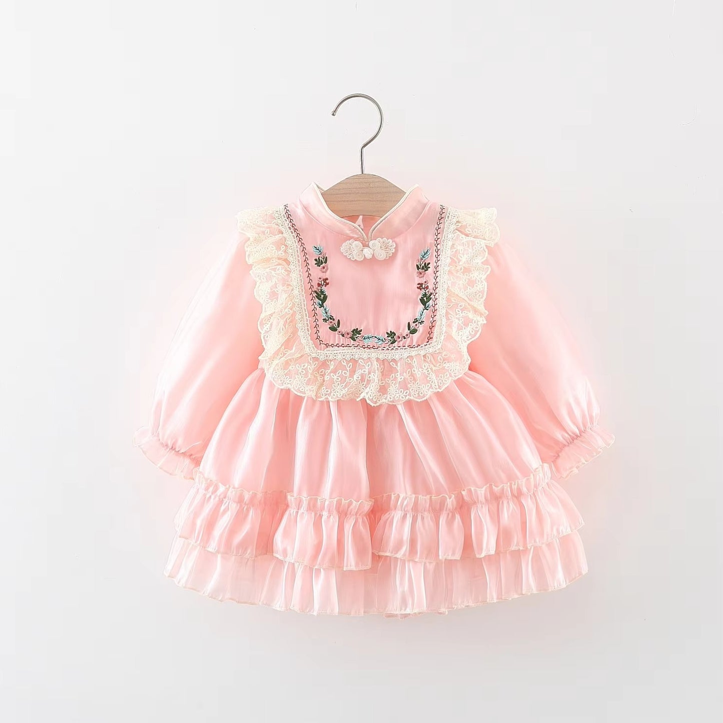 Girls' Lace Embroidered Dress Lace Princess Skirt