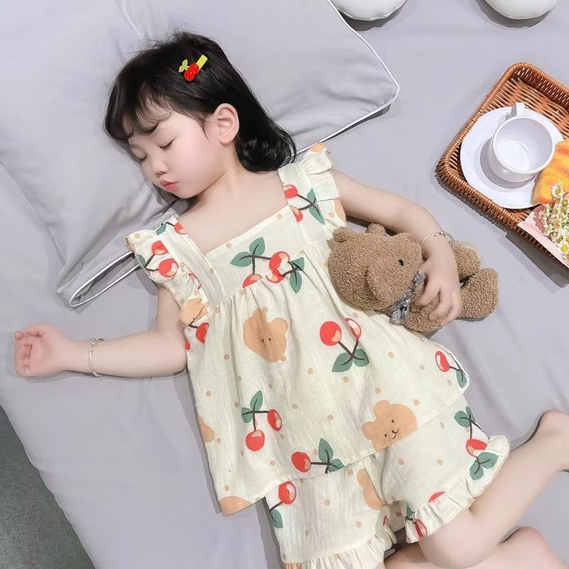 Children Summer Thin Vest Shorts Set