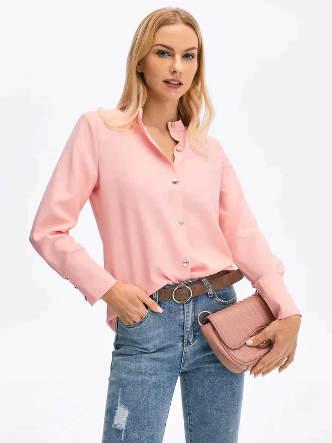 Stylish Long-Sleeved Knotted Blouse for Women - Dana