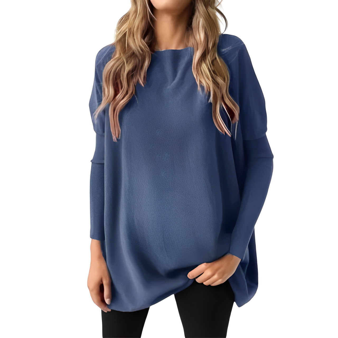 Kiana - Stylish Oversized Blouse with Long Sleeves and Round Neck for Women, Perfect for Autumn!