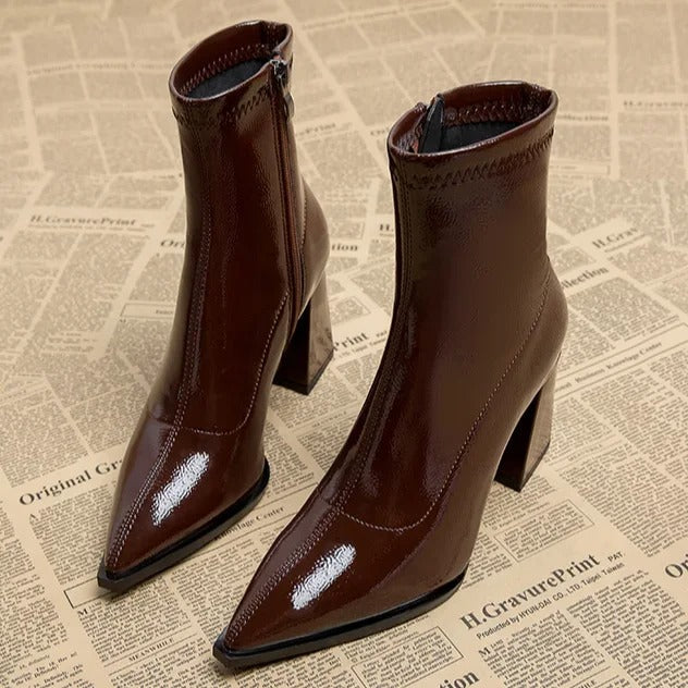 Amelia - Luxury Velvet Winter Boots with Pointed Toe
