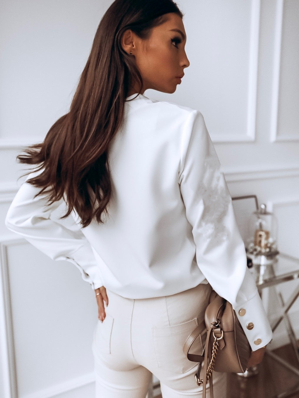 Stylish Long-Sleeved Knotted Blouse for Women - Dana