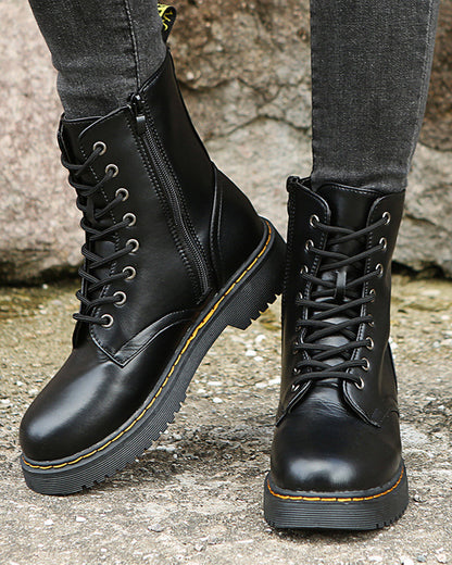 Stylish Monica Ankle Boots with Lacing and Zipper