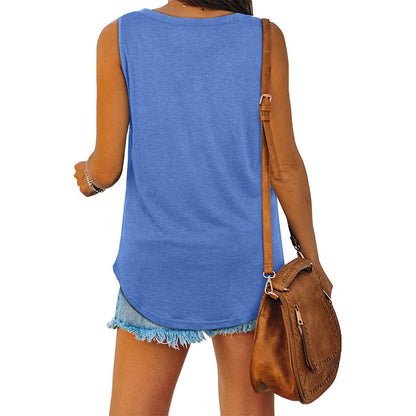 Michelle - Elegant V-neck Jersey Tank Top for Women