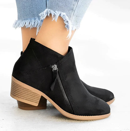 Lillian - Stylish Women's Ankle Boots with Elegant High Heel and Practical Side Zips