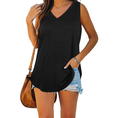 Michelle - Elegant V-neck Jersey Tank Top for Women
