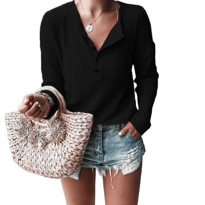 Elena - Stylish V-Neck Blouse for the Perfect Autumn and Spring Look