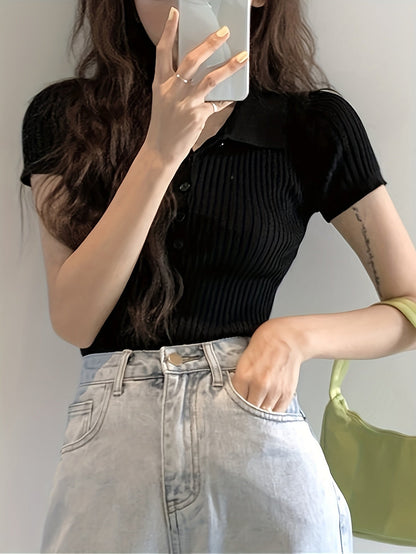 Chic V-Neck Knitted Top for Women | Chloe