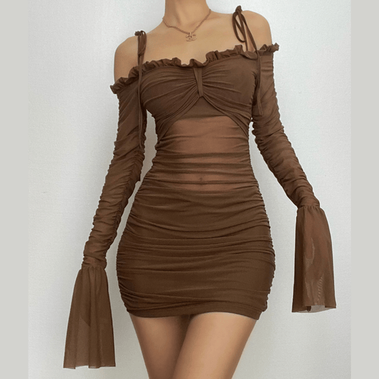 Annabelle™ - Flared Sleeve Ruffle Mini Dress