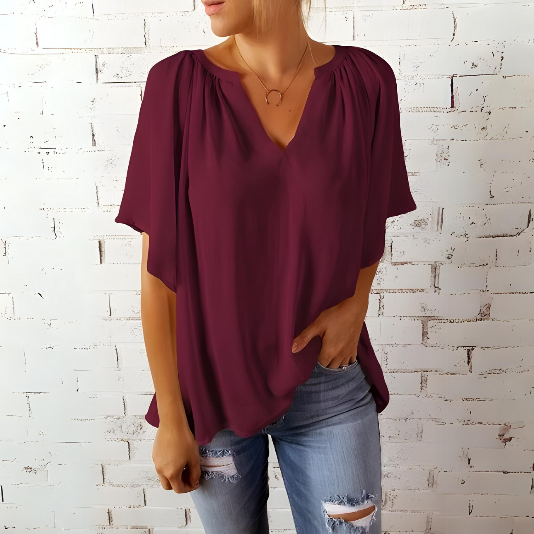 Heidi - Stylish and Elegant Spring Blouse with V-Neck for Women