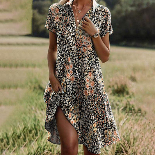 Mara™ - Vintage Floral Print Dress