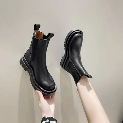 Jane - Vintage-style boots with chunky square heel