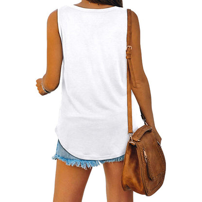 Michelle - Elegant V-neck Jersey Tank Top for Women
