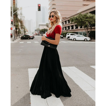 Cambrie - Elegant Long Pleated Skirt