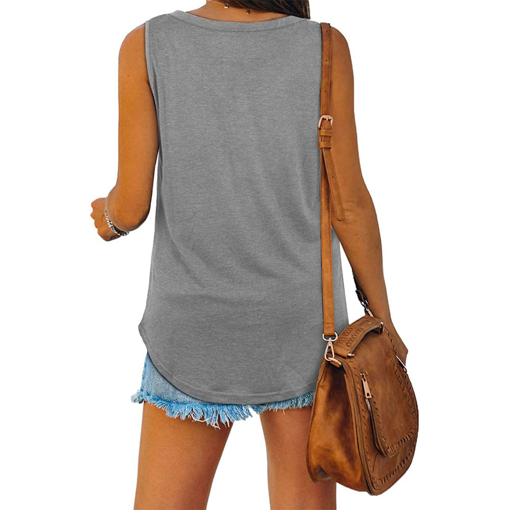 Michelle - Elegant V-neck Jersey Tank Top for Women