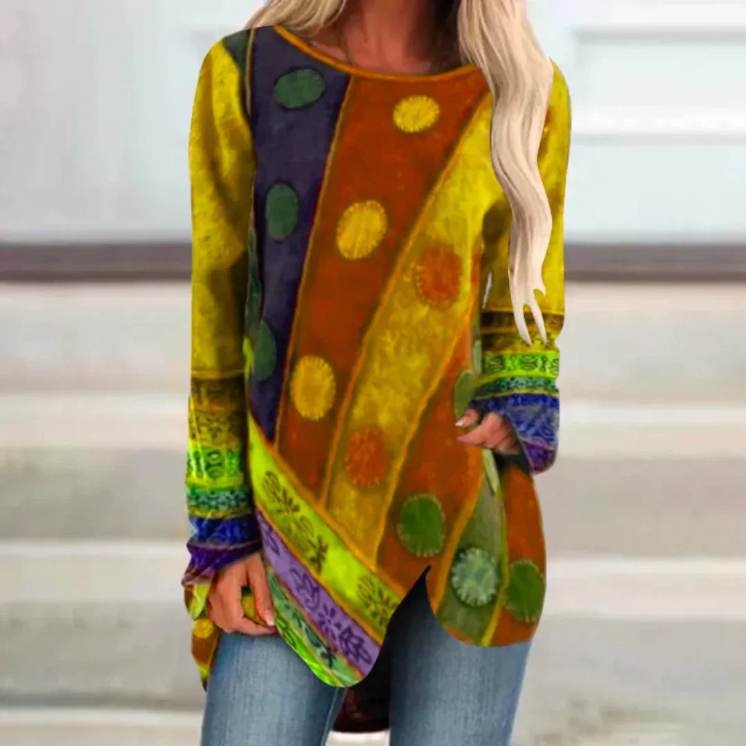 Leila - Enchanting vintage tunic in vibrant colours