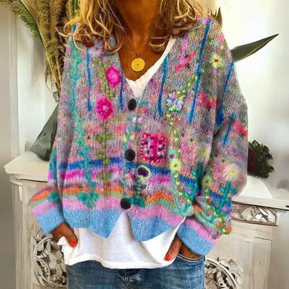 Elise - Elegant Women's Sweater with Enchanting Floral Designs